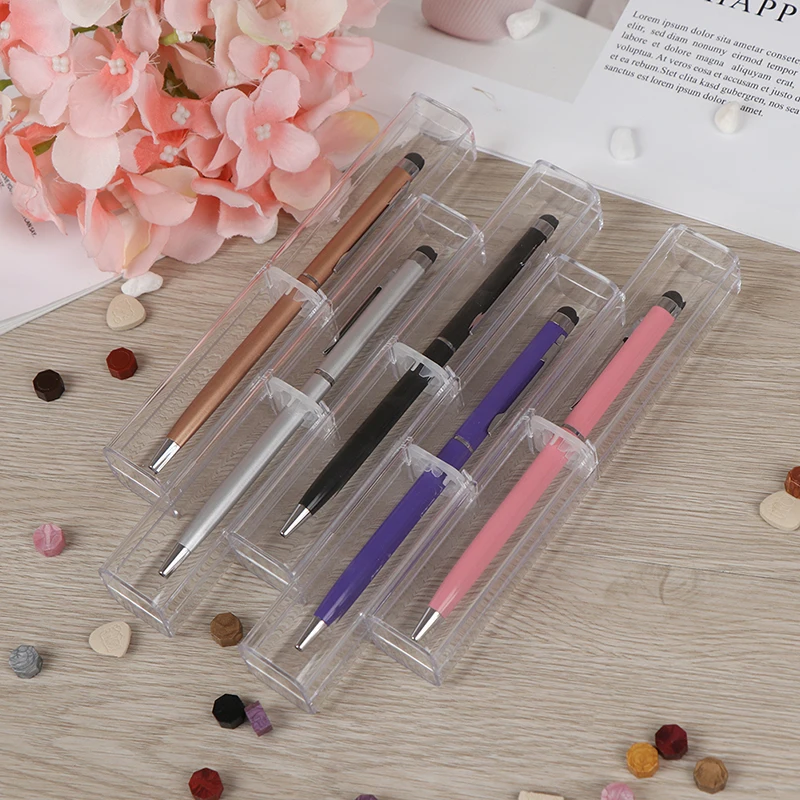 

1PC Plastic Transparent Pen Box Transparent Pencil Storage Case Gift Pen Packing Container for Student School Office