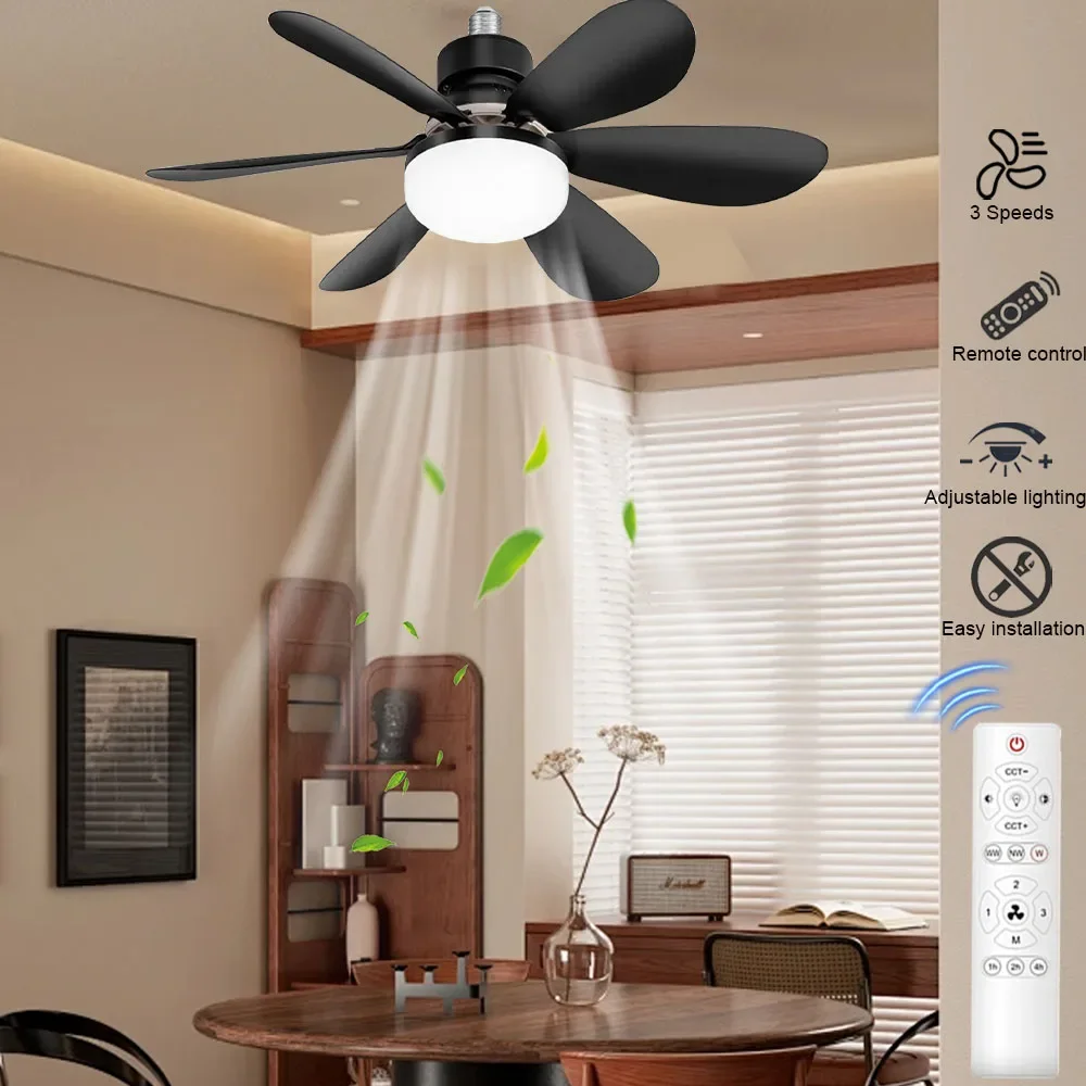 52cm Ceiling Fan Light Thin Silent Ceiling Fan with Remote Control Unlimited Dimming 3-speed Adjustment Bedroom Living Room