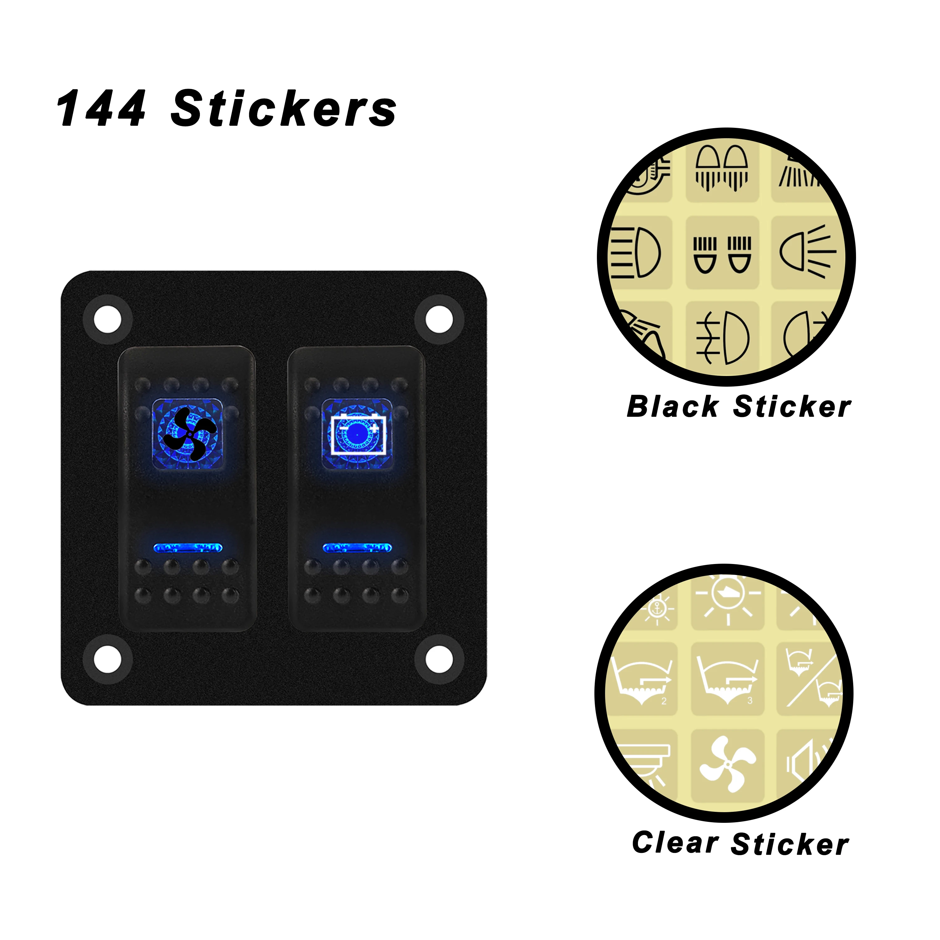 Auto Sticker Rocker Switch Push Switch Stickers Car Boat Instrument Button Decals Waterproof Led Rocker Switch Panel Dashboard Lables