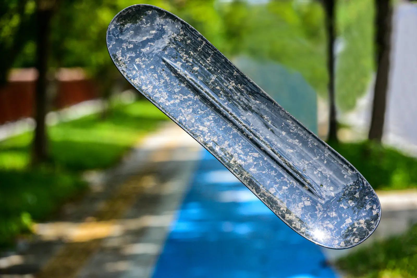 

Boys and Girls Skateboard Double Rocker 80cm Mini Long Board Complete Youth Skateboard Forged Pattern Carbon Fiber Deck