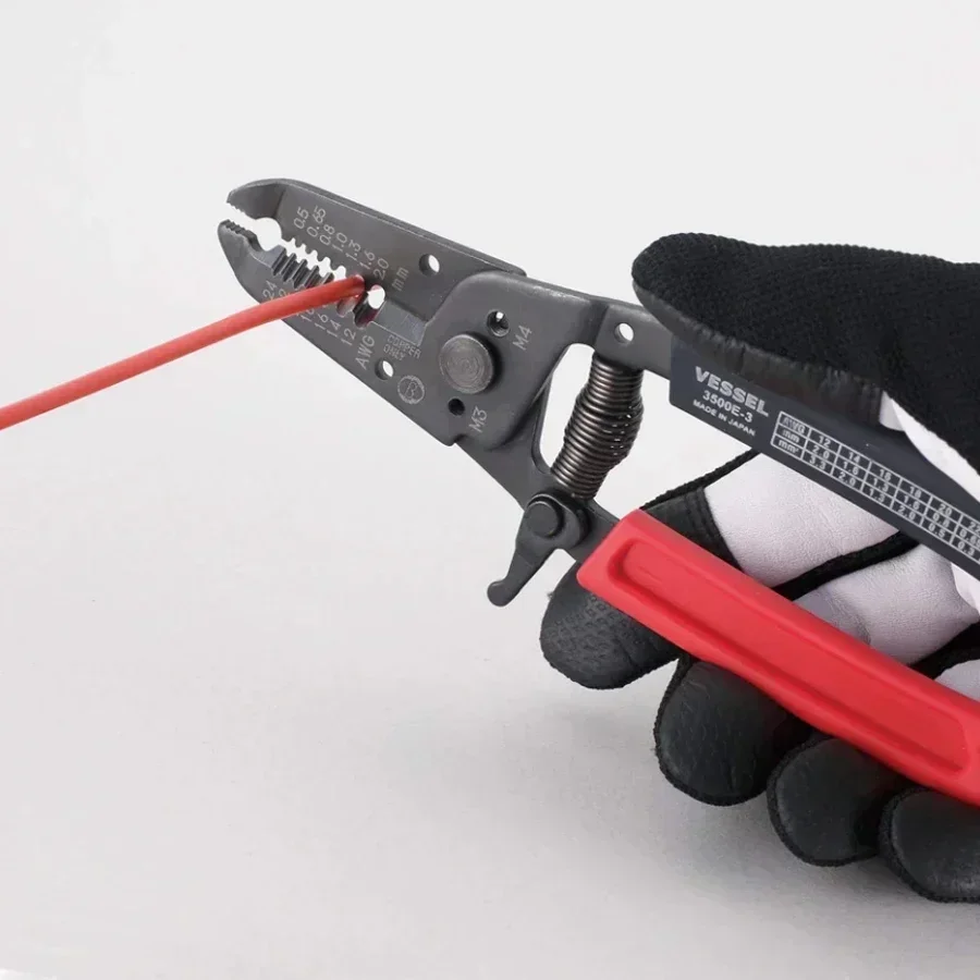 VESSEL Muti-Purpose Wire Stripper with Manual Thread Cutter for Solid Wire Stranded Sire Japan Hand Tools No.3500E Series Electr 5