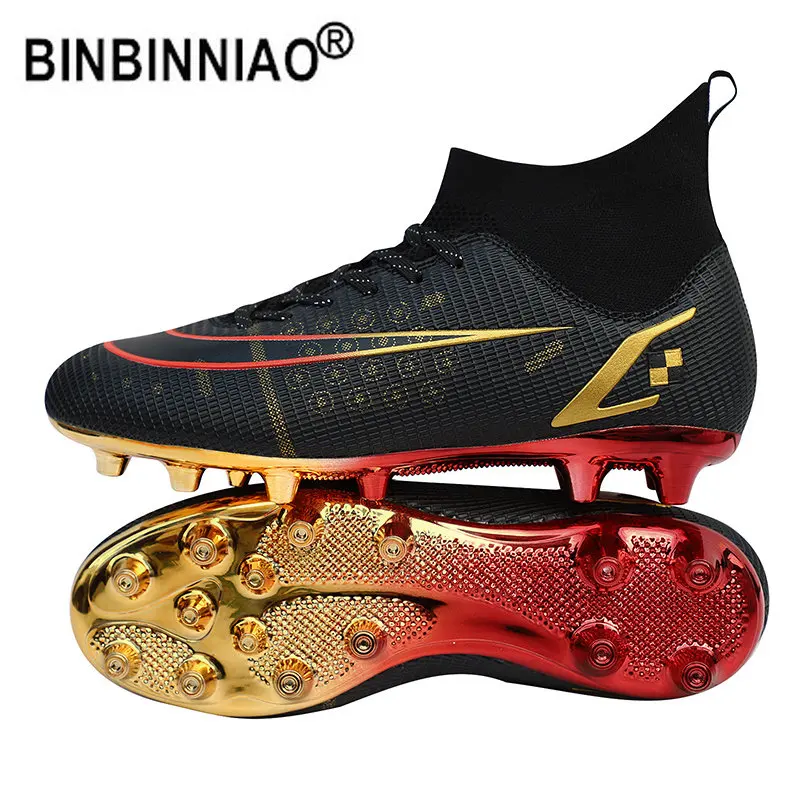 Centímetro Restringir Caballero amable BINBINNIAO-botas de fútbol doradas para hombre y niño, zapatos de fútbol, talla  33-45 - AliExpress