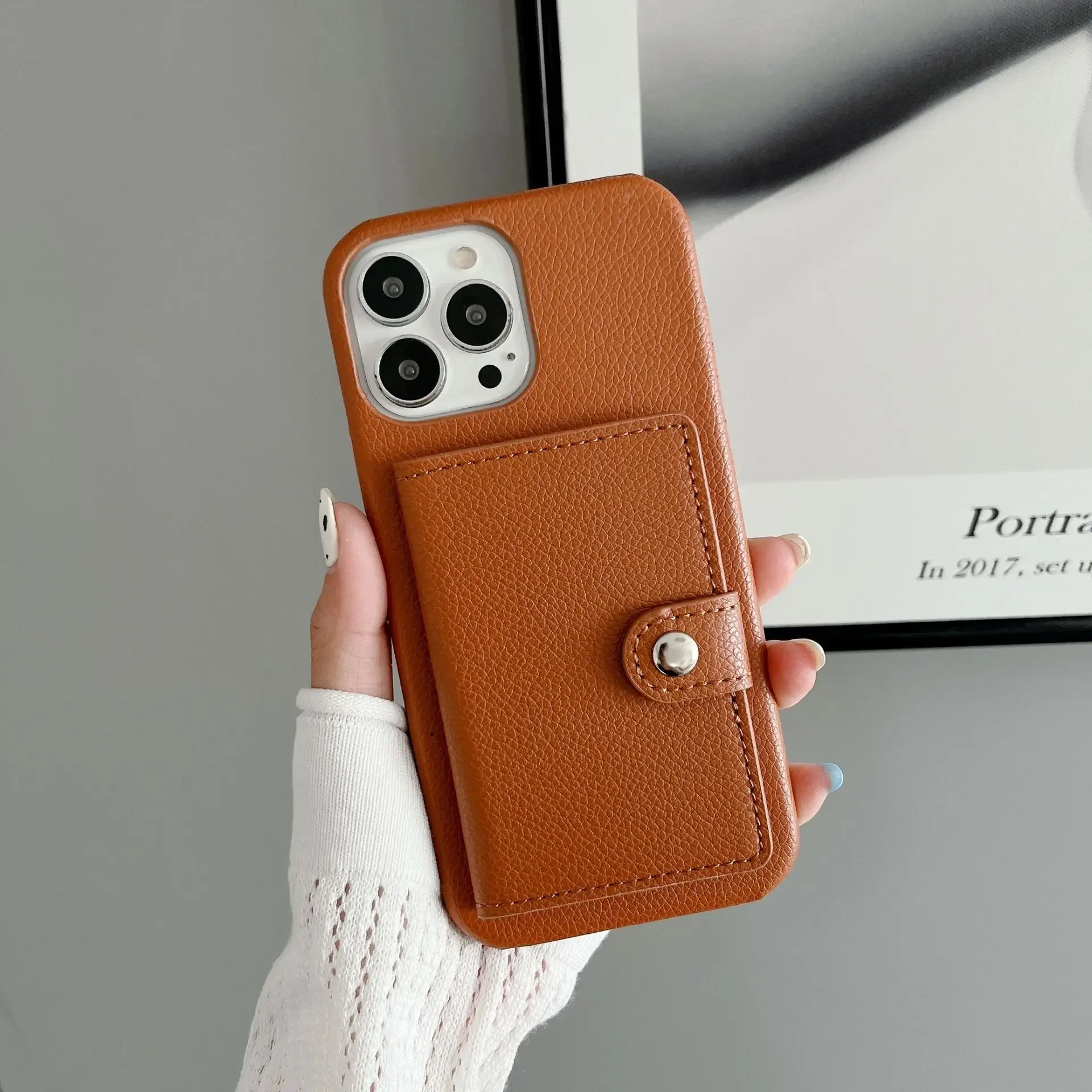 Multifunctional Anti-Drop Card Case with Left and Right Opening Design