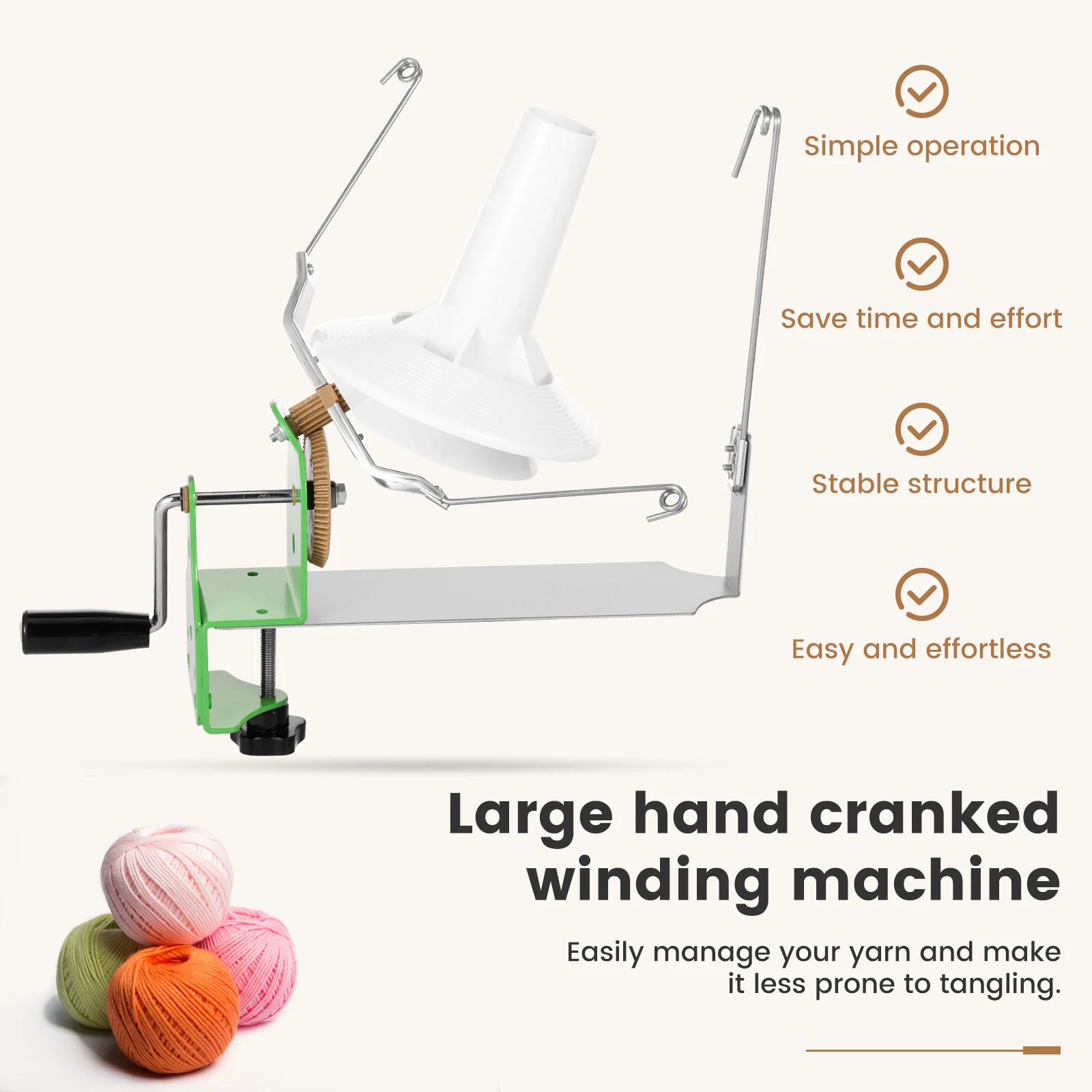 Yarn Winder Wear Resistant Yarn Spinner Double Rocker Arms Ball Winder Fast Winding Winding Tool Neat