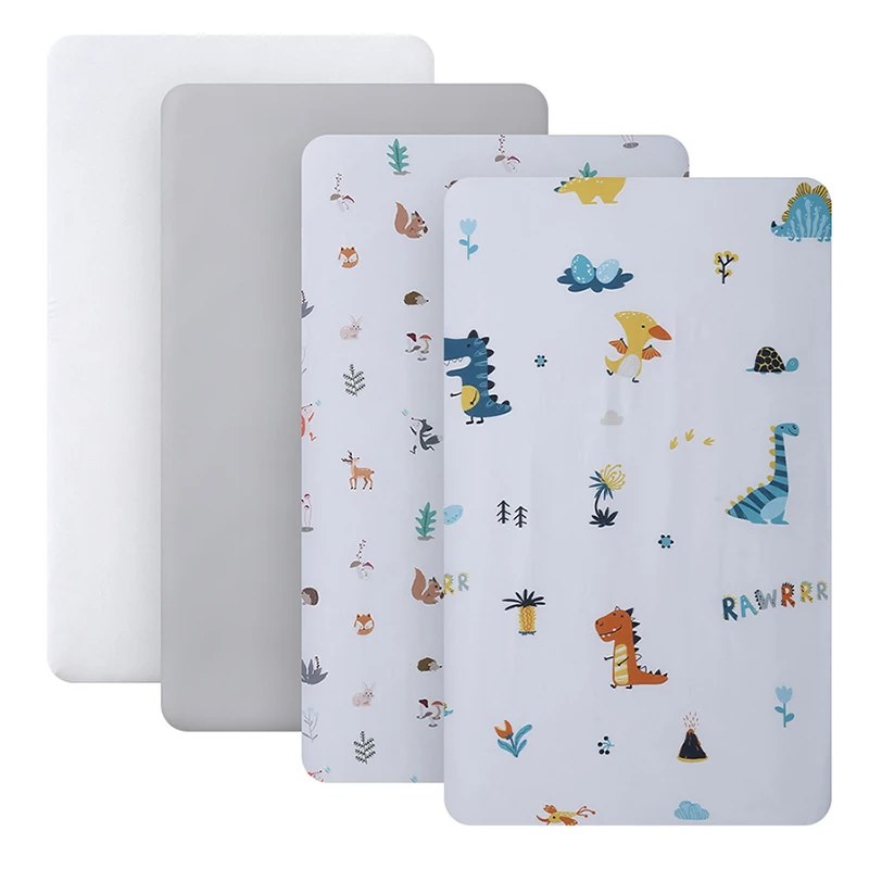 Baby Crib Sheets for Boys Girls Organic Fitted Elastic Toddler Bed Crib Mattress Sheets for Infant Unisex