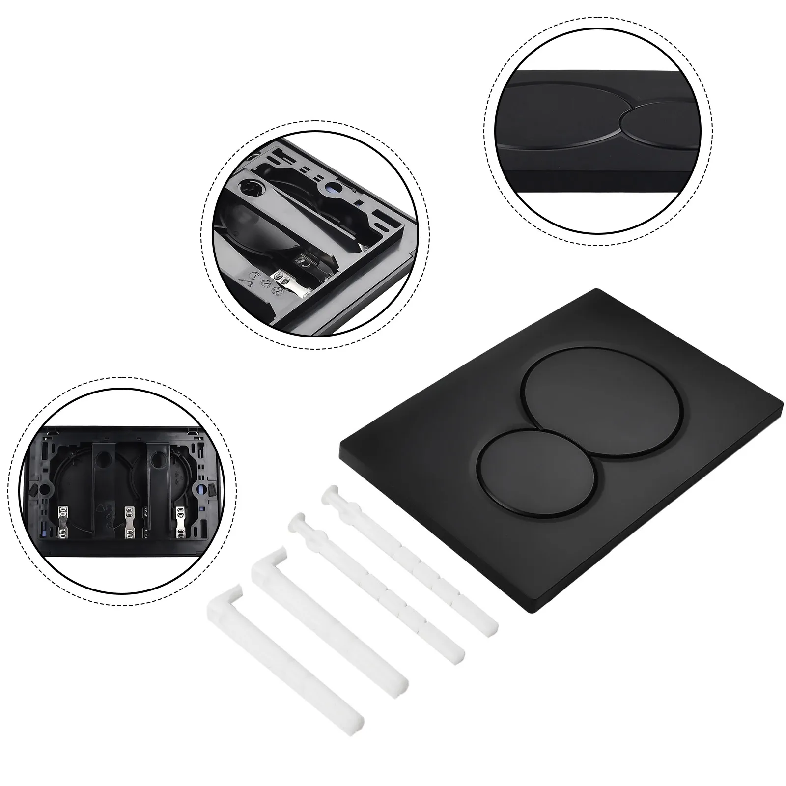 

Water Tank Panel Toilet Concealed Water Tank Flush Panel White Silver Grays Black Gold Double Press Switchs Accessories