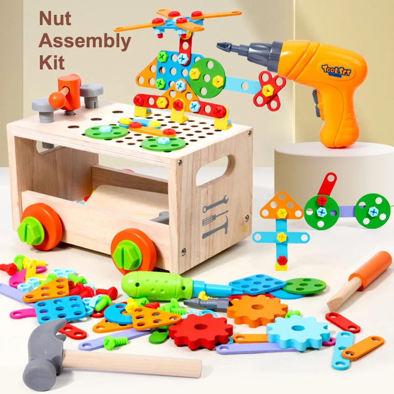 

Children Electric Drill Nut Disassembly Match Tool Toy Educational Assembled Blocks Sets Tools For Boys Design Building Toy Gift