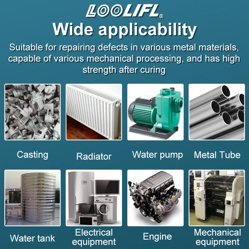 LOOLIFL Metal repair glue high strength adhesive sealant weld metal glue strong heat resistance casting AB glue. 2
