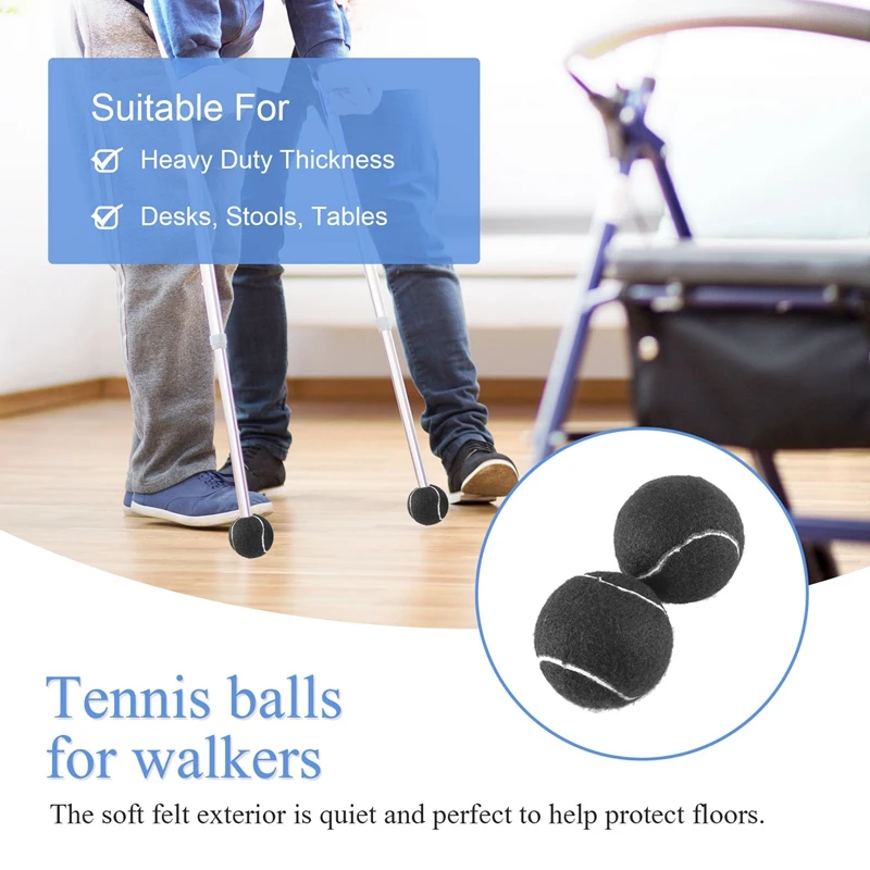 2 PCS Precut Walker Tennis Ball For Furniture Legs Floor Protection Heavy Duty Long Lasting Felt Pad Covering