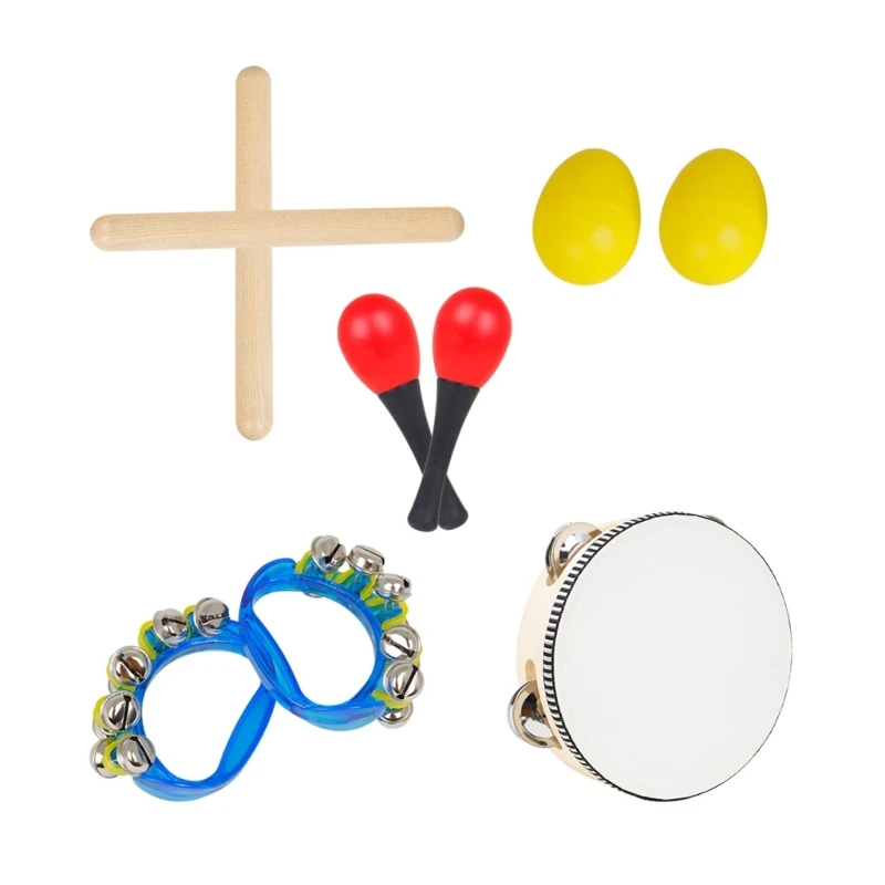 Y1UB 5 Pieces Musical Percussion Drum Set Toddlers Musical Instruments Music Toy