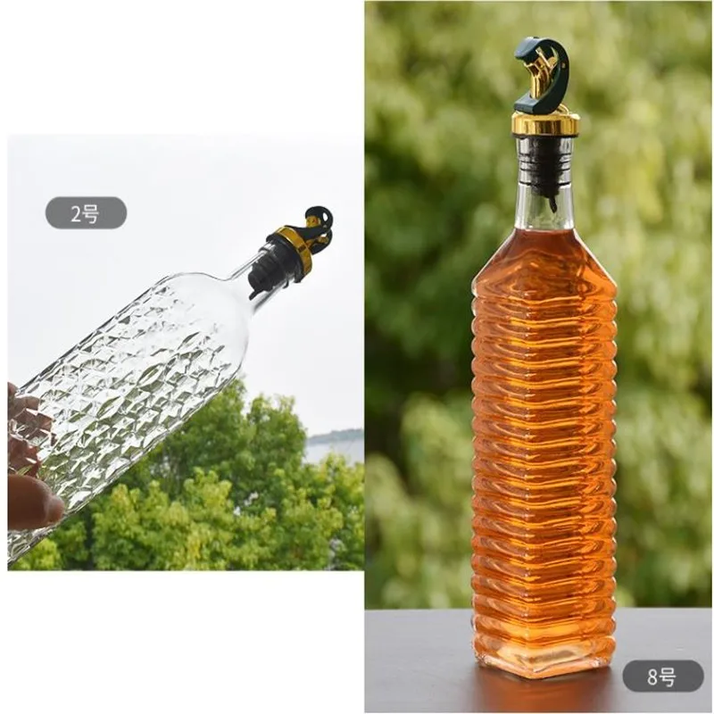 500ml Transparent Glass Olive Oil Bottle Kitchen Seasoning
