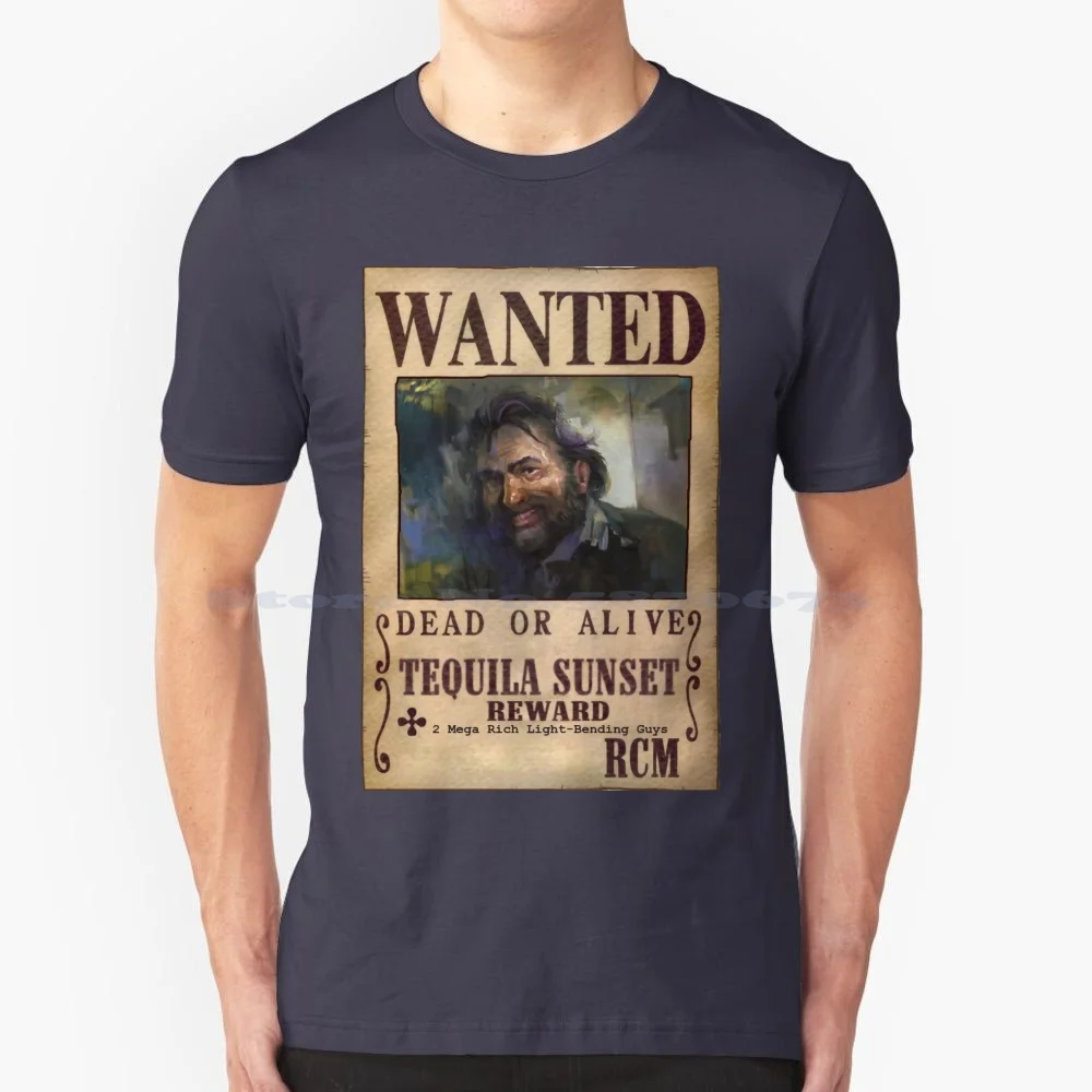 Ricercato: Tequila Sunset T Shirt 100% Cotone Tee Tequila Sunset Disco Elysium Garry Dubua Harrier Dubois Wanted Videogames