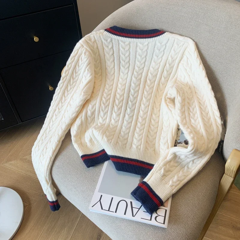 Fashion Knitted Cardigan Women V-Neck Pullover Warm Knitwear Jumper Clothes Casual Sweater Autumn Winter Kpop 2000s Aesthetic