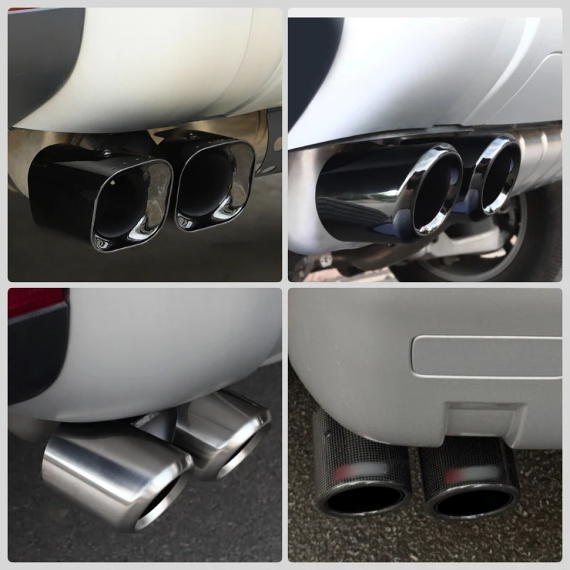 For Land Rover Defender 90 110 Rear Exhaust Tail Pipe upgrade Round Stainless Steel Four Outlet Rectangle Muffler Tip exhaust pipe tip tail pipe muffler