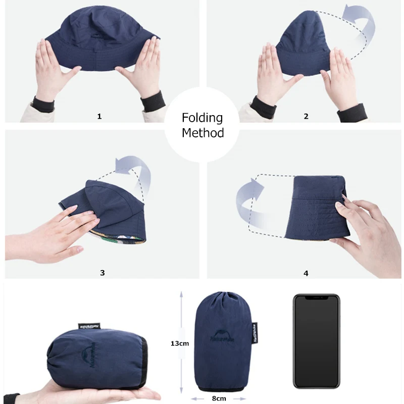 Naturehike Outdoor Fishing Hat Mens womans Foldable Fisherman Hat Bucket Hat Travel Beach Hat Sun Hat Hiking Hat Hiking Hat