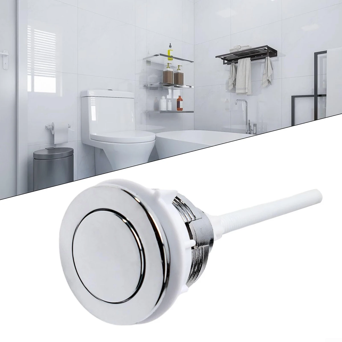 Toilet Push Buttons Single Flush Buttons Water Tank Round Valve Rods Push Saving For Cistern Bathroom Accessories