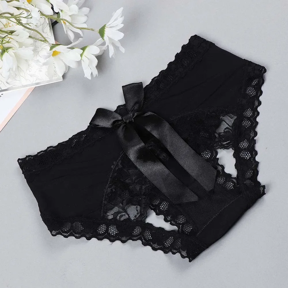 Women Sexy Panties Hips Bowknot Crotchless Panties Knickers Sexy Lingerie Underwear ropa interior femenina Open Crotch Briefs
