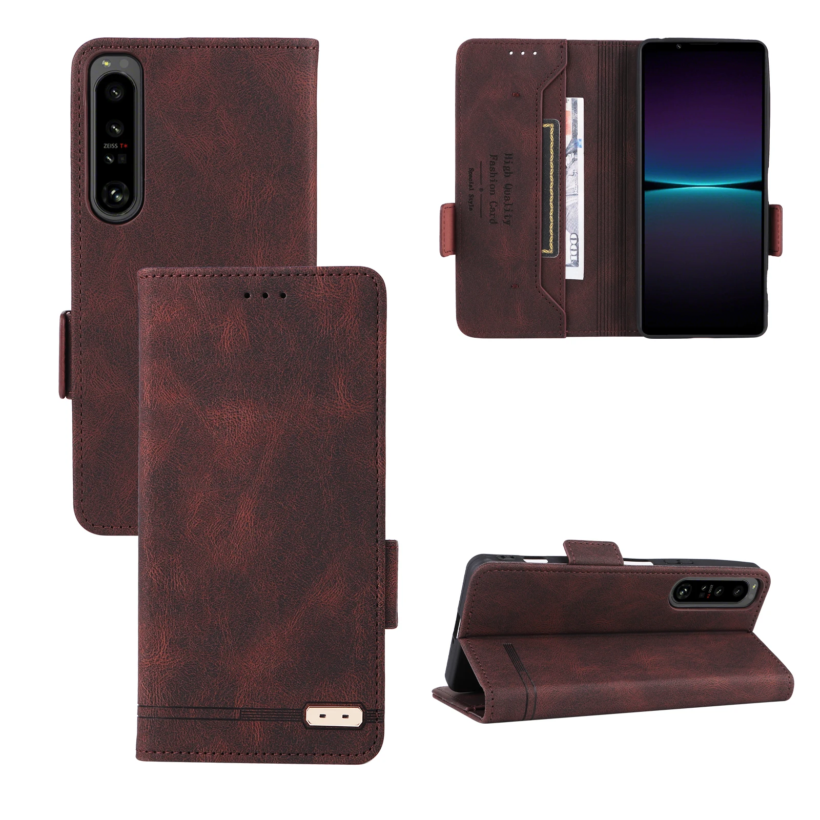 Portafoglio Magnetico In Pelle Pu Book Flip Case Per Sony Xperia 1 Vi / Xperia 10 Vi Borse Per Telefono