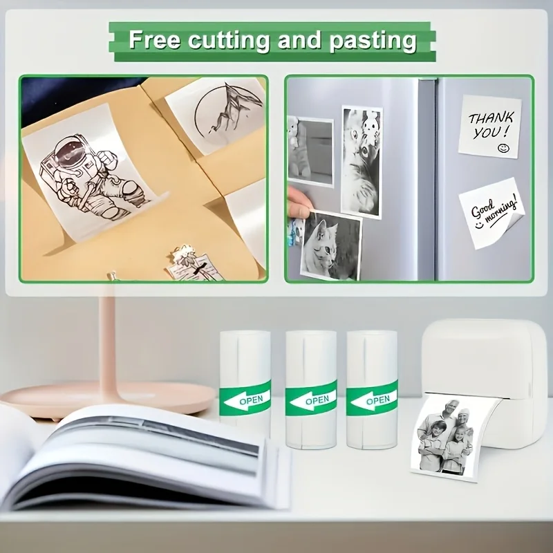 10 Rolls 57mm Premium Self-Adhesive Thermal Label Paper | Mini Printer Sticker for Wireless Study Notes & Photo Printing