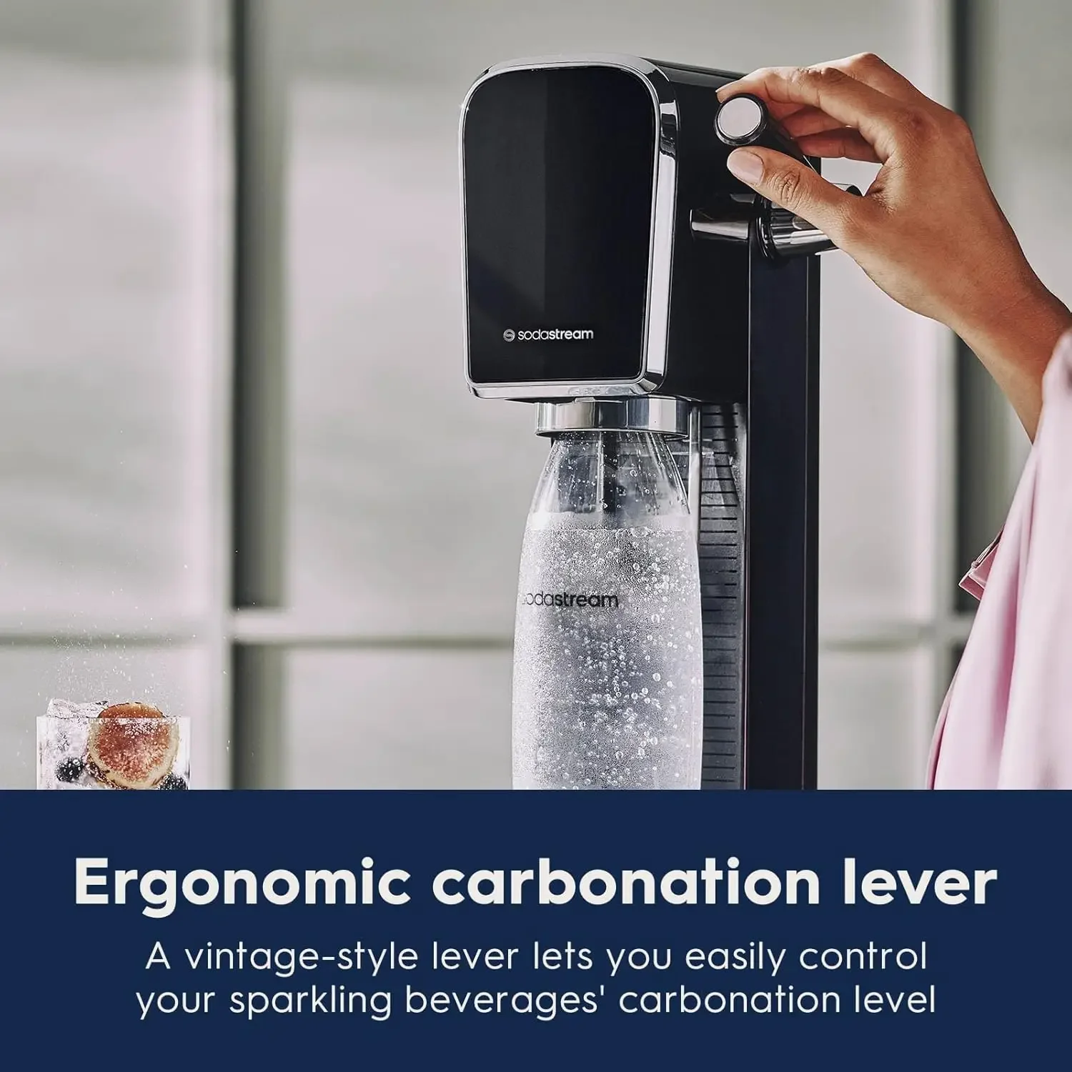 Art Sparkling Water Maker Bundle (Black), with CO2, DWS Bottles, and Bubly Drops Flavors 5