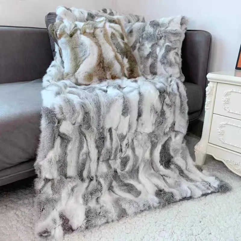 

Одеяло из натурального кроличьего меха, размеры 70x140 см