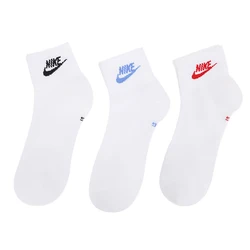 Nike Unisex Solid Color Fitness & Sports Socks Three - Pack - S (WHITE)