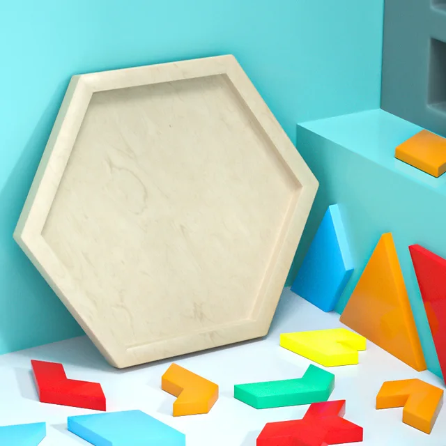 3D -S Oktatási Hatszögletű Puzzle Szilikon Penész Tangram Játék Gyerekek Játékok Epoxi Gyanta Barkács Ékszer Kézműves Öntött Szerszámok Készítése - Image 4