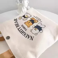 Sac en toile Little Bear, imprimé, polyvalent, portable pour étudiante, sac à main de bureau, sac à bento, sac à main, sac de voile 2