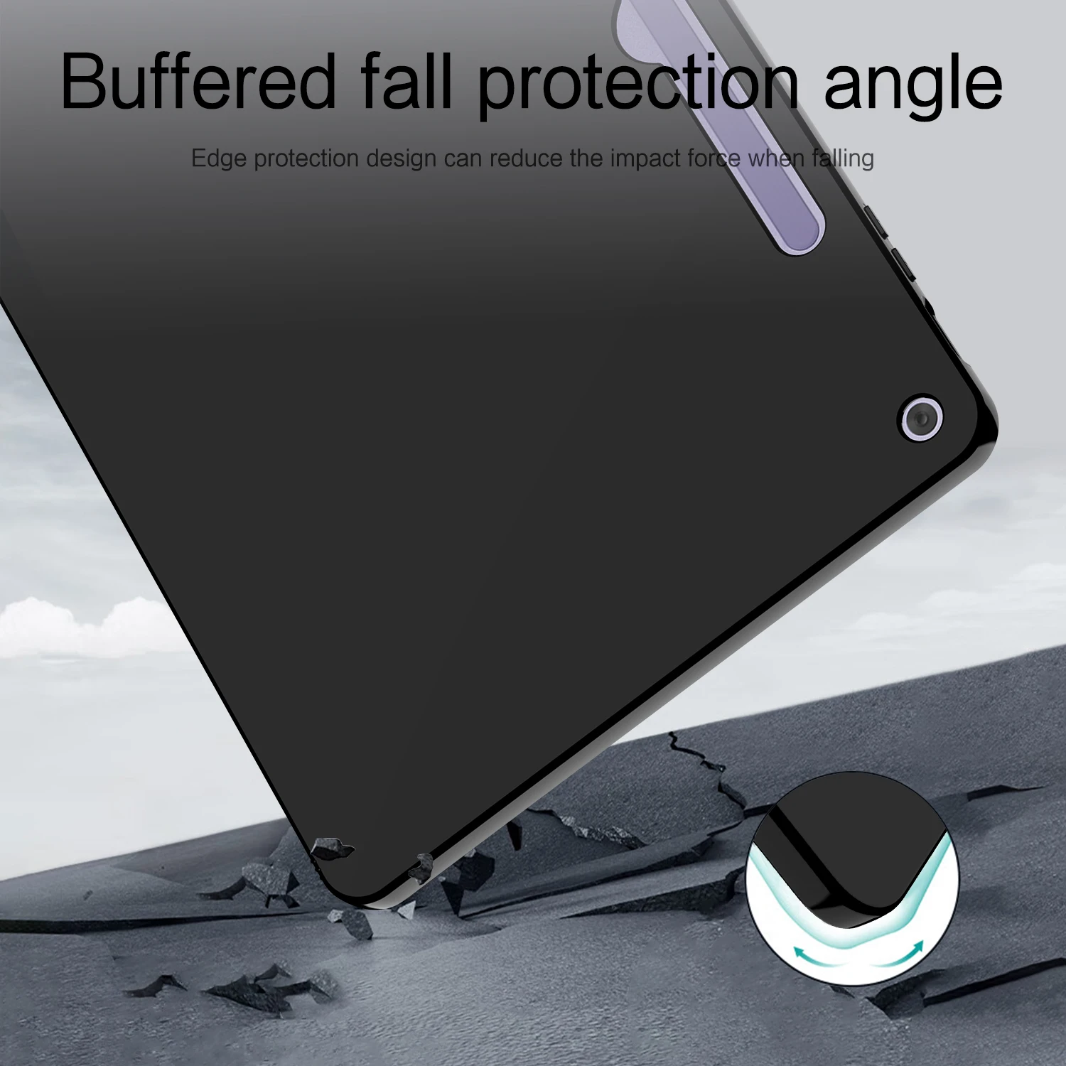 Black Silicone TPU Protective Back Cover