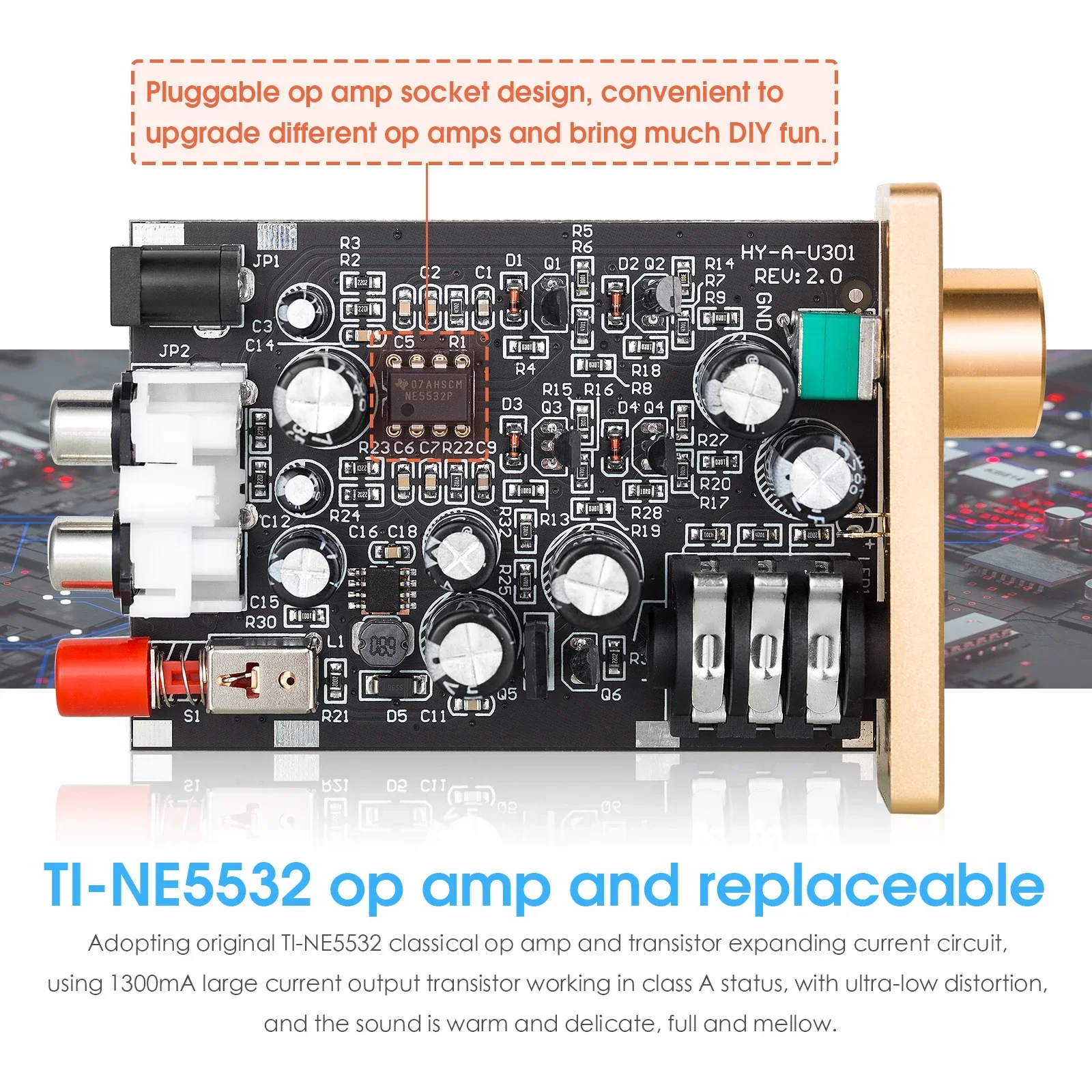 Douk Audio HiFi 순수 클래스 A 헤드폰 앰프 18-600 SR225/SR325/RS1e 헤드셋 DC 5V 용 미니 홈 데스크탑 스테레오 오디오 앰프