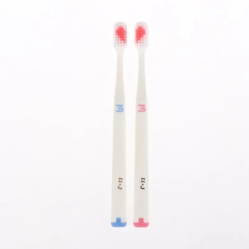 2pcs 부드러운 강모 칫솔 하트 커플 칫솔 치아 친환경 성인 칫솔 치과 관리 여행 필수품
