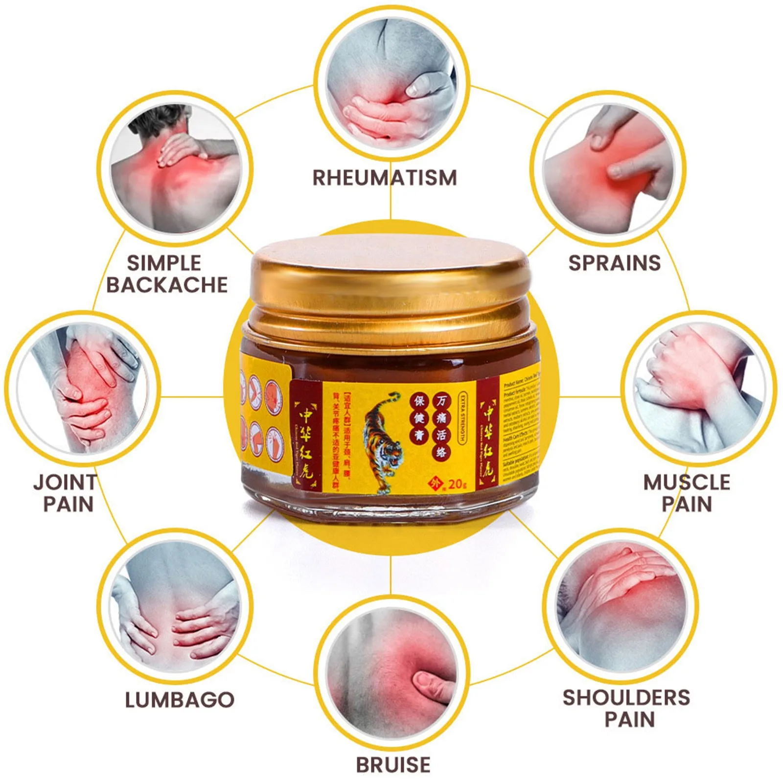 Red Tigers Skin Care Cream Anti-Itch Ointment Multi-Purpose Care Cream Relieves Muscle Soreness Joint Pain Itchy Skin 20g