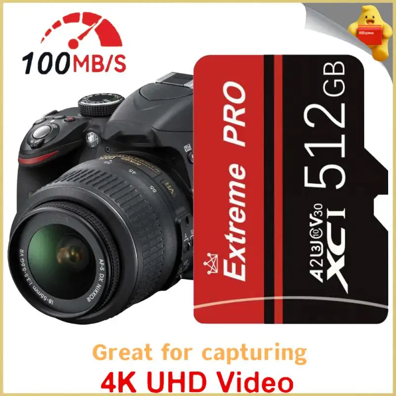 Scheda Di Memoria Flash Originale Da 2Tb Scheda Micro Tf/Sd Scheda Sd Ad Alta Capacità Da 512Gb Scheda Sd Ad Alta Velocità Class10 Per Pc/Smartphone/F