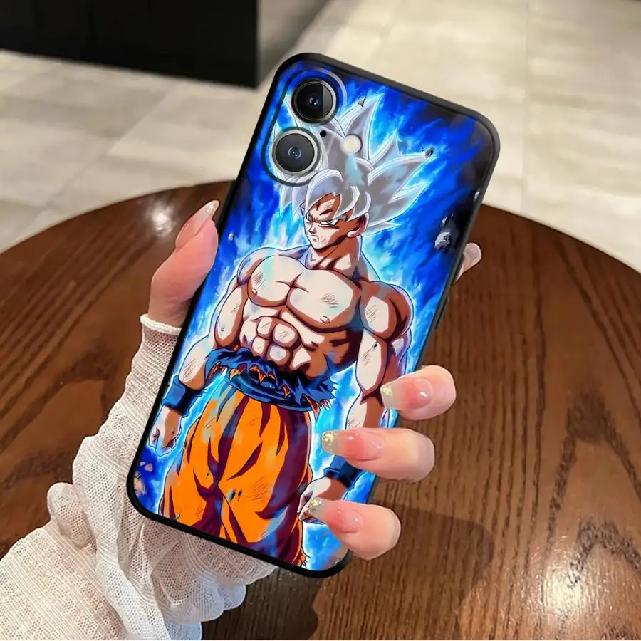 Black Soft Phone Cover with Super Saiyan 3D Visual Effects