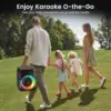 T16 Karaoke Machine Equipped with 2 Wireless Karaoke Microphones, BtTwsUsbTf CardAux Input, Portable Bluetooth Speaker Home Karaoke 0K System, with Rgb Colorful Lights 6