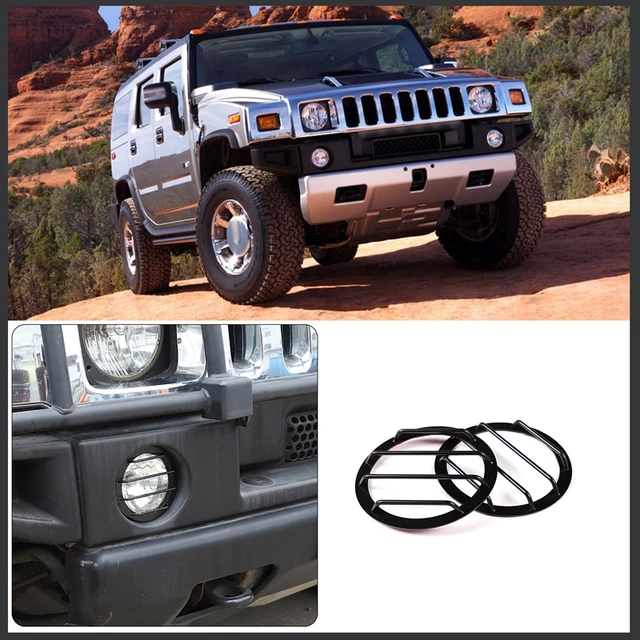 Carbon Steel Black Car Front Fog Lamp Decorative Cover Protective Ligh  Grille for Hummer H2 2003-2009 Auto Exterior Accessories - AliExpress