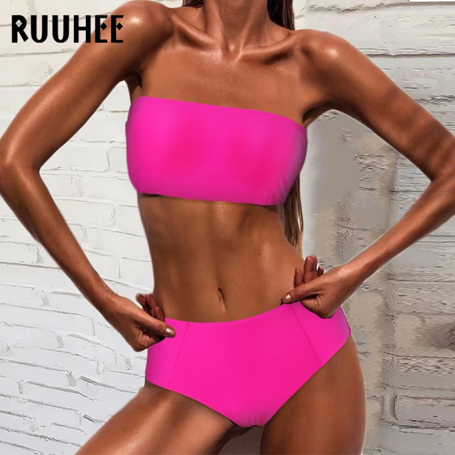 RUUHEE High Waist Bikini 2023 Woman Sexy Micro Brazilian Bikini