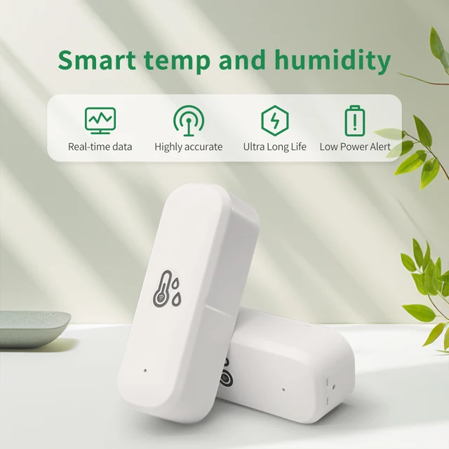WIFI Temperature And Humidity Sensor Tuya Smart Home External Thermometer Detector Compatible For Alexa Smart Speaker