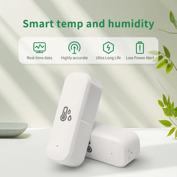 WIFI Temperature And Humidity Sensor Tuya Smart Home External Thermometer Detector Compatible For Alexa Smart Speaker 1