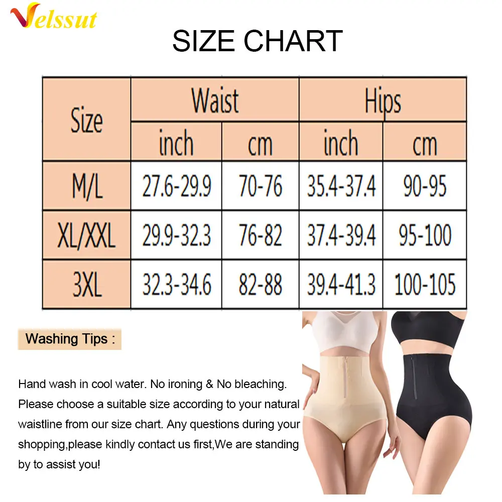 Velssut Body Shaper Panties for Women Flat Tummy Shorts Belly Control Shapewear High Waist Briefs Seamless Zipper Underwear