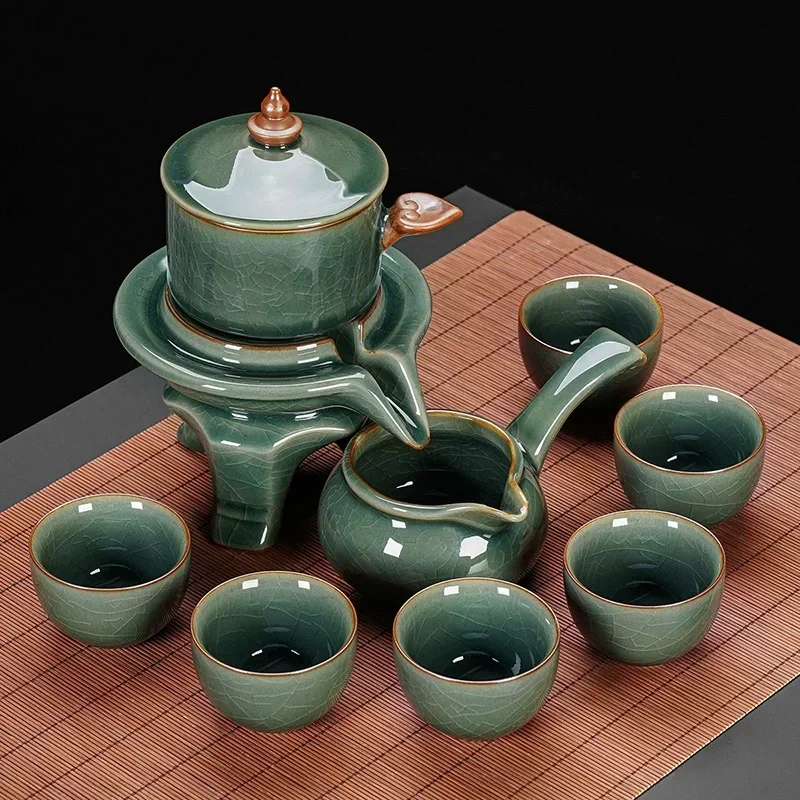 

Китайский чайный набор из костяного фарфора, чайный набор, высококачественный автоматический чайный набор, современный дорожный чайный сервиз, Чайный фильтр