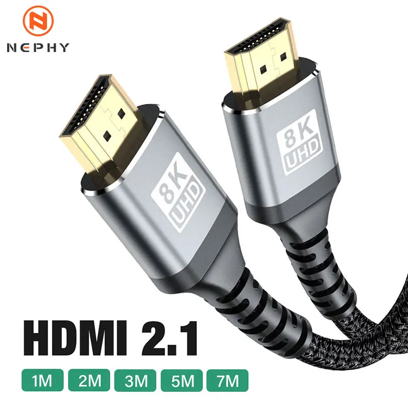 Ultra High-Speed 8K HDMI 2.1 Cable with HDR, EARC, and ARC - 48Gbps (5M/7M)