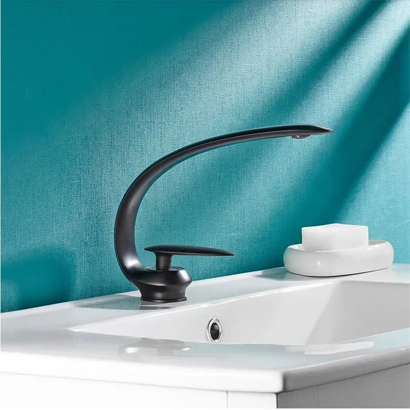 Basin Faucet Black Sink Mixer Tap Brass Hot and Cold Rose Gold Wash basin Single Handle Crane For Bathroom
