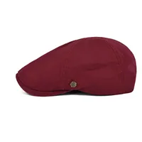 VOBOOM Red Summer Cotton Flat Cap Ivy Caps Men Women Burgundy Newsboy Cabbie Driver Solid Color Casual Camouflage Beret 063 2