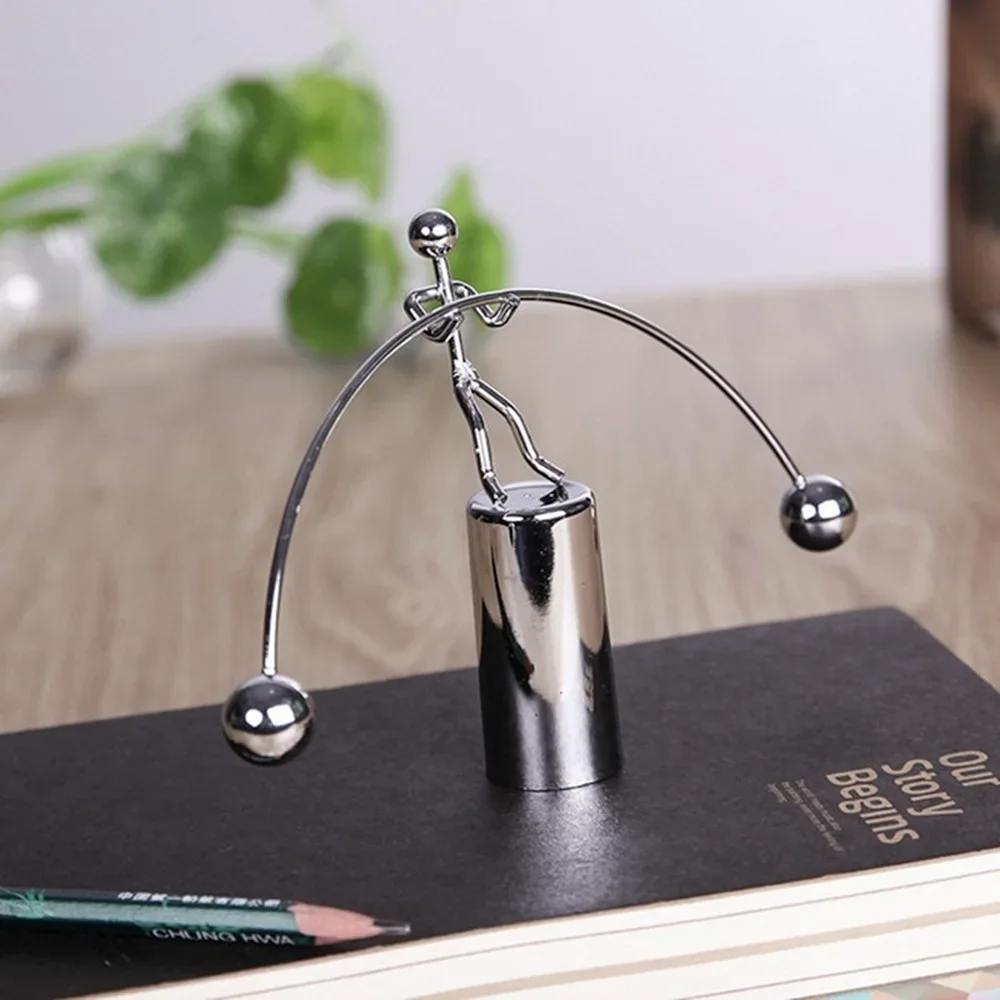 1PC Physics Balancing Tumbler Decompressive Toy Stainless Steel Balance Ball Weightlifter Kinetic Art Home Decor Drop Shipping