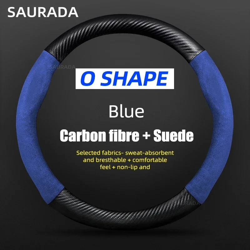 Premium Car Leather Steering Wheel Cover – 15-Inch, Non-Slip Design