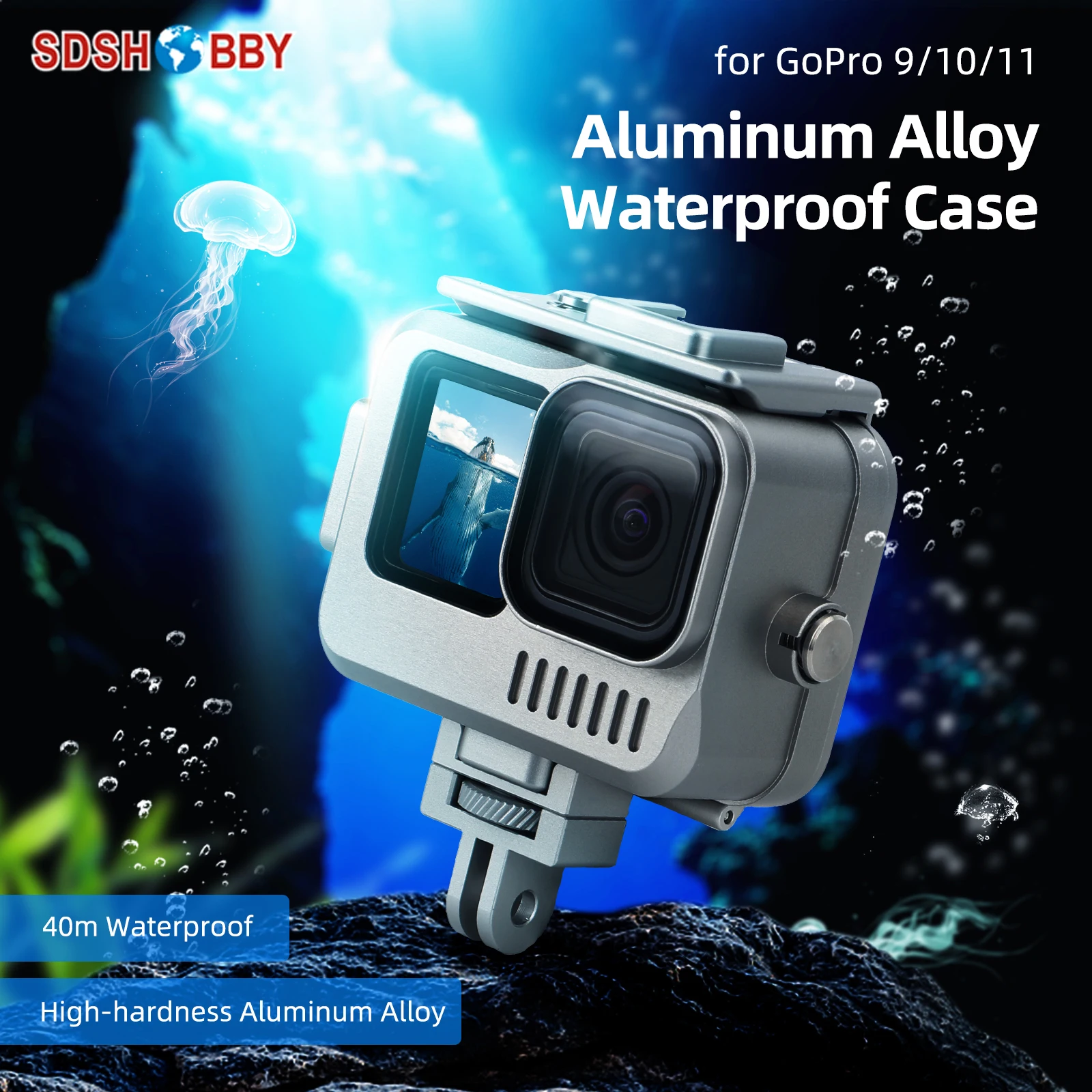 

Sunnylife 40m Waterproof Case Aluminum Alloy Housing Shell Underwater Protective Dive Accessories for GoPro 9/10/11