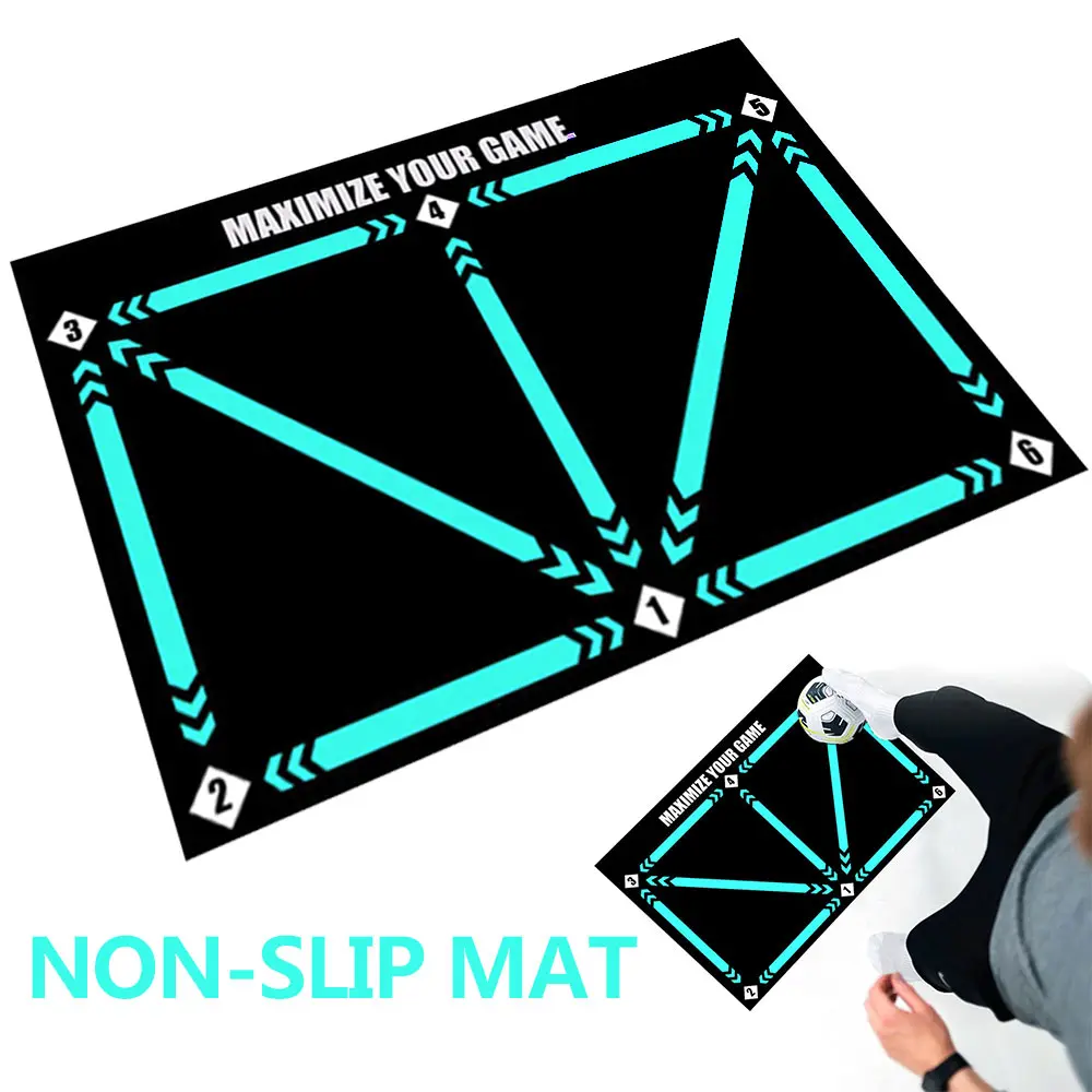 90X60cm Football Training Mat Non Slip Foldable Kids Adults Dribble Silent Soccer Step Training Mat Durable Floor Boy Gift