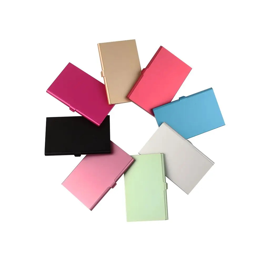 Metal Card Holder Box Aluminum Business Card Postcard Storage Case Portable Large Capacity Card Container for Men and Women 4