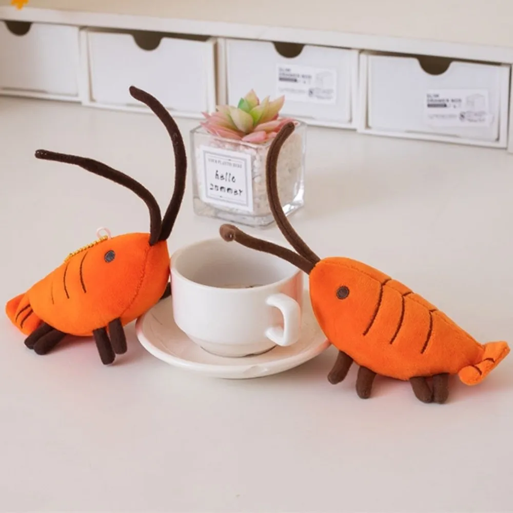 Stuffed Lobster Plush Pendant Animal Soft Shrimp Plush Toy Pendant Funny Design Cute Shrimp Plush Doll Keychain Bag Pendant